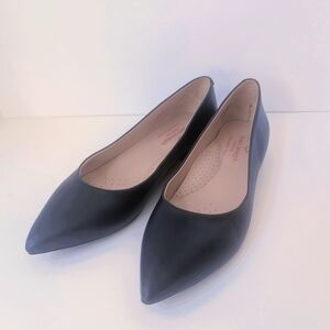 Marc Joseph New York Dark Navy Pointed Leather Flats